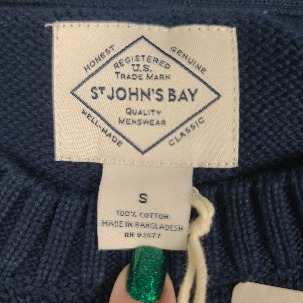 Fisherman Nautical St Johns Bay blue men's sweater size S Minimalist - Picture 7 of 8